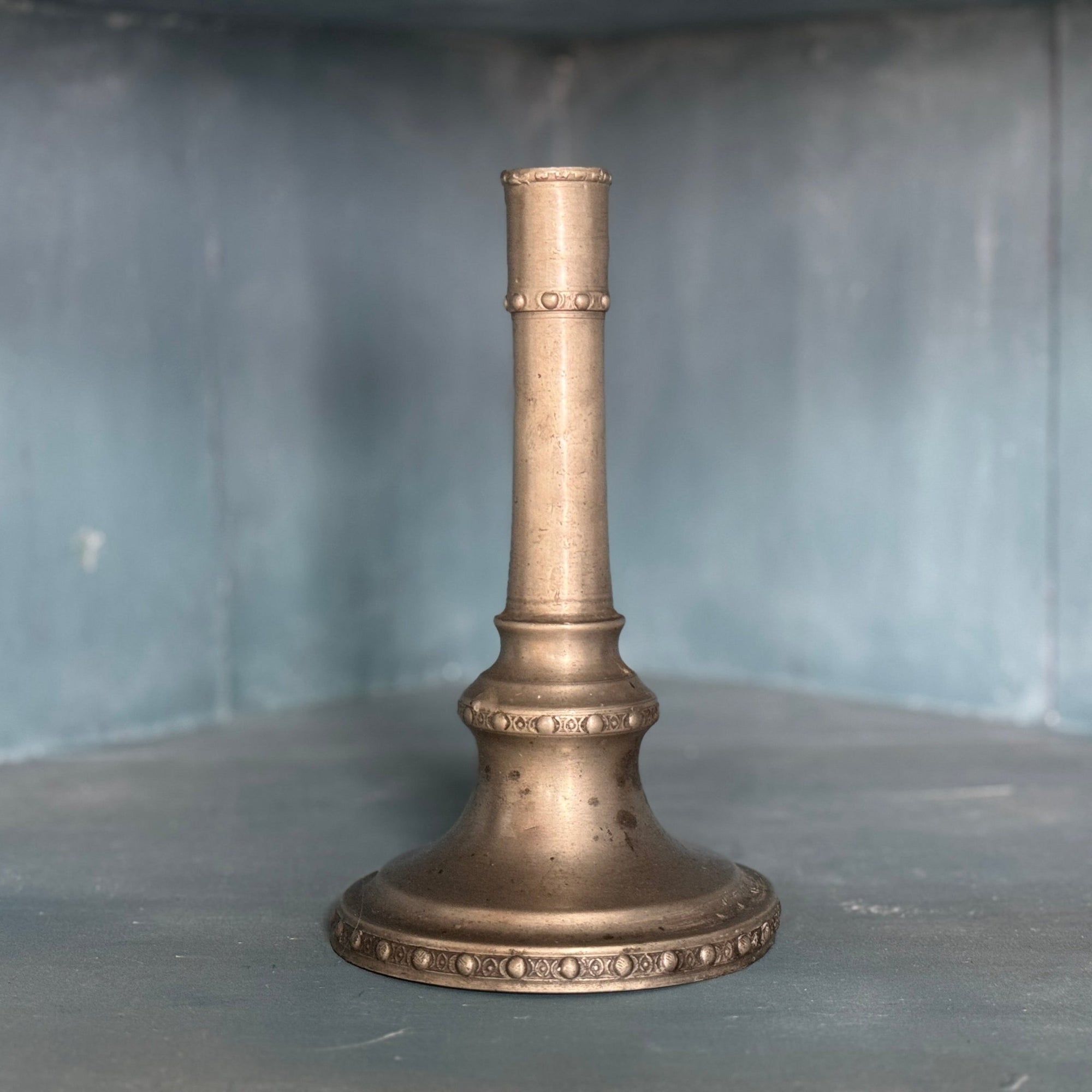 Signed Dutch Pewter Candlestick
