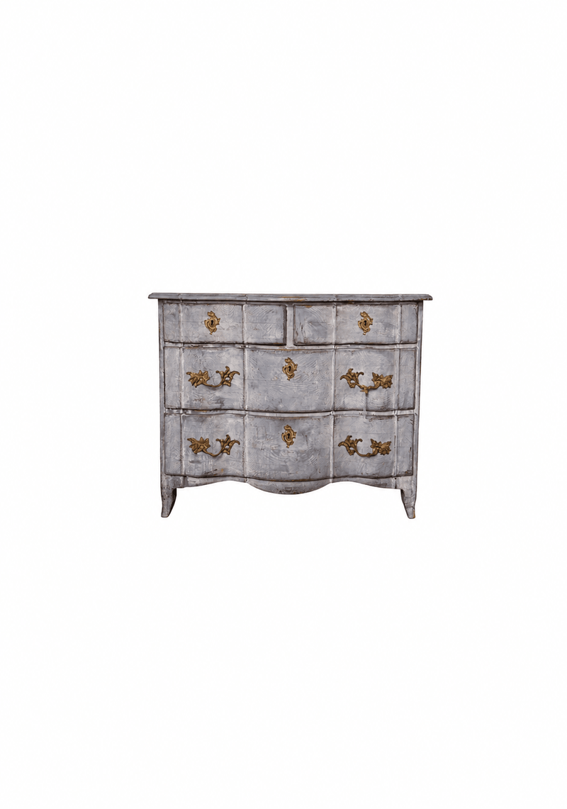 Stunning Blue Baroque Swedish 1880's Commode in Original Finish