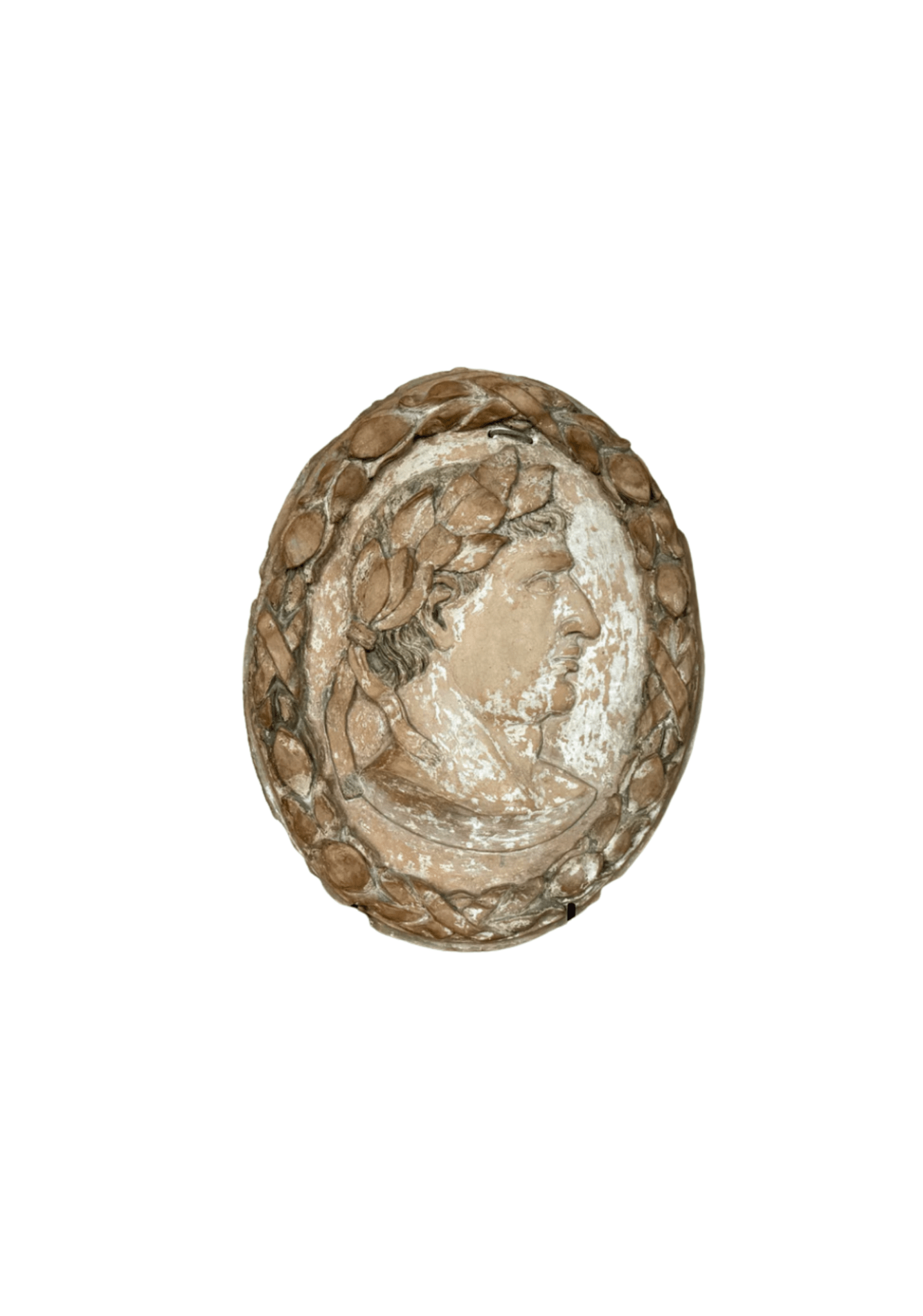 Tuscan 18th C Terracotta Portrait Relief of a Roman Emperor