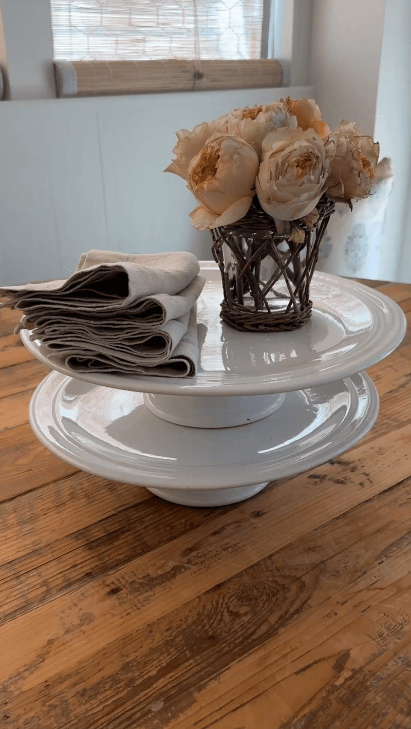 Vintage Belgian Ironstone Cakestands