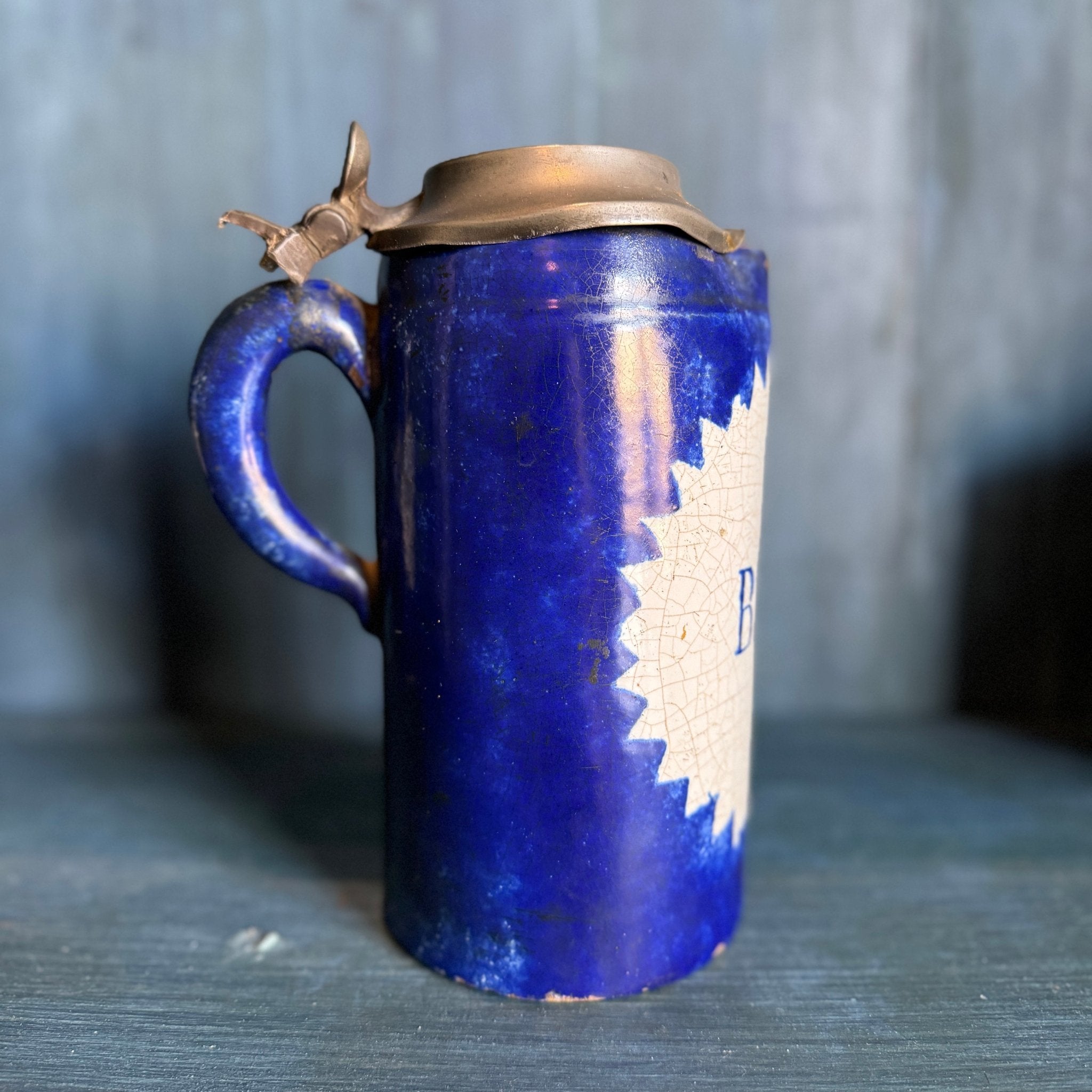 Vintage Belgian Porcelain Litre Jar