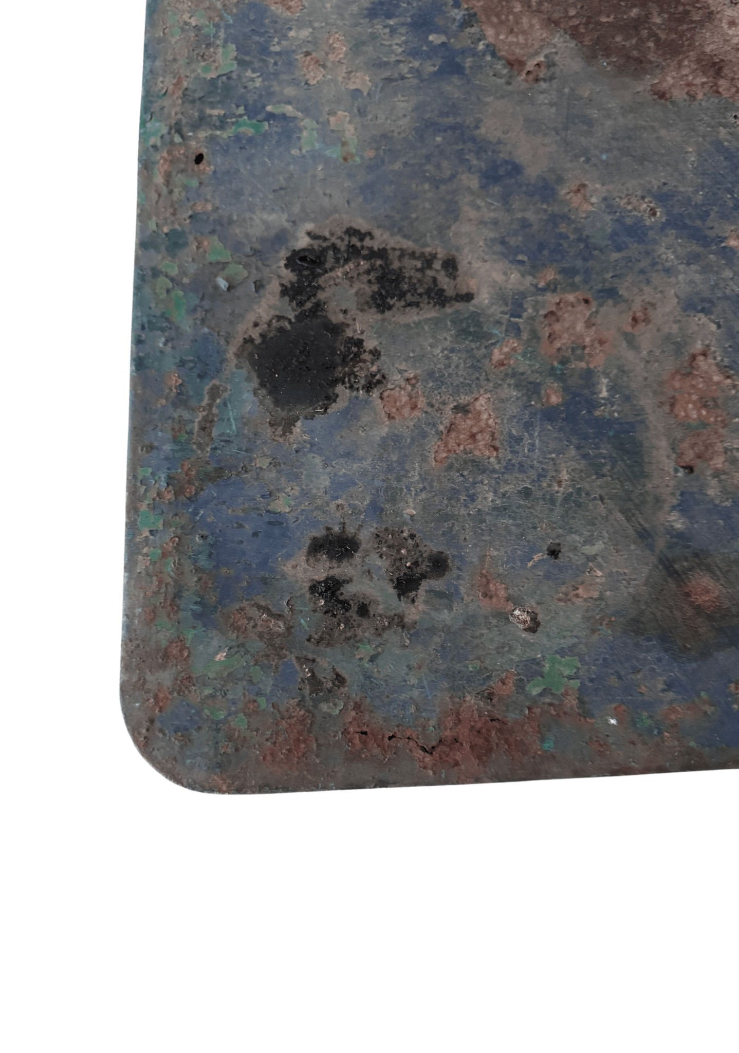 Vintage French Folding Garden Table, Blue Patina