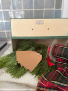 Vintage French Green Documents Box with Brass Handle