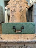 Vintage French Green Documents Box with Brass Handle