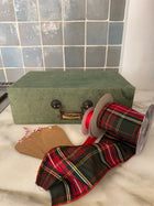 Vintage French Green Documents Box with Brass Handle