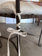 Vintage French Iron Garden Chairs with Cushions, Set of 4