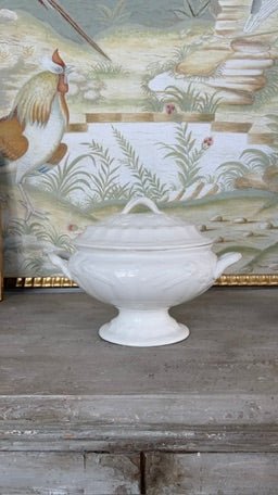 Vintage French Ironstone Tureen With Harvest Motif