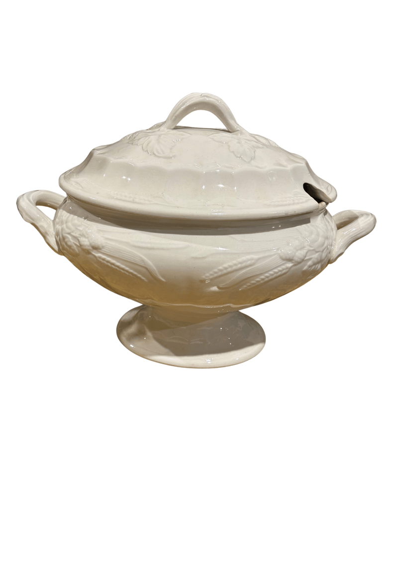 Vintage French Ironstone Tureen With Harvest Motif