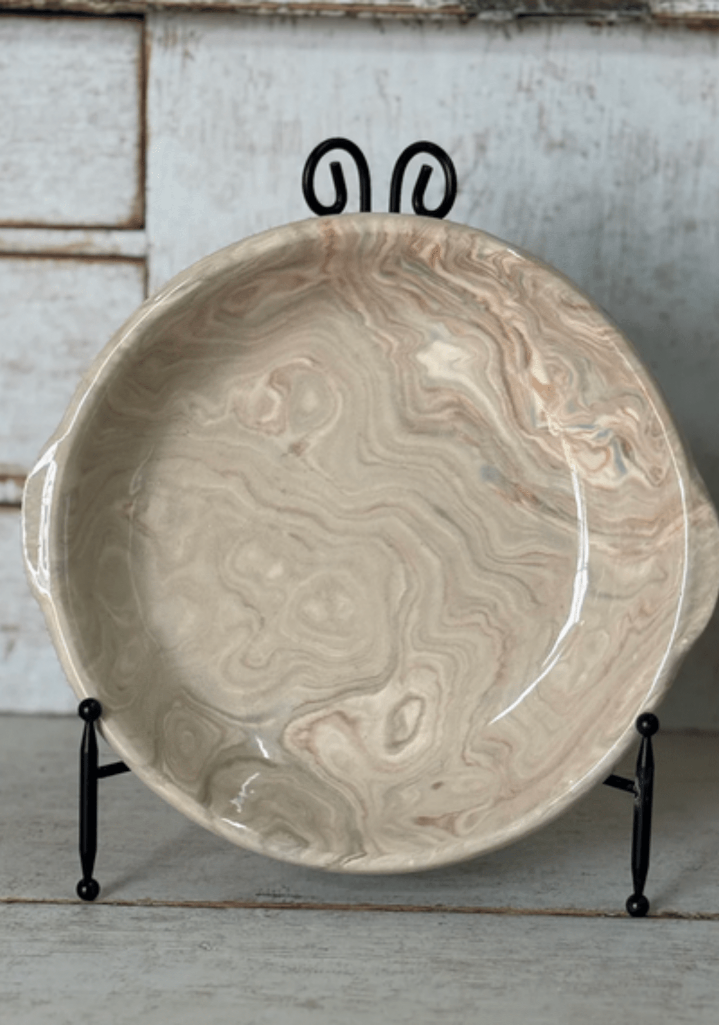 Vintage Marbelized Pichon d'Uzes Handled Bowl