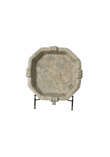 Vintage Marbelized Pichon d'Uzes Low Serving Bowl