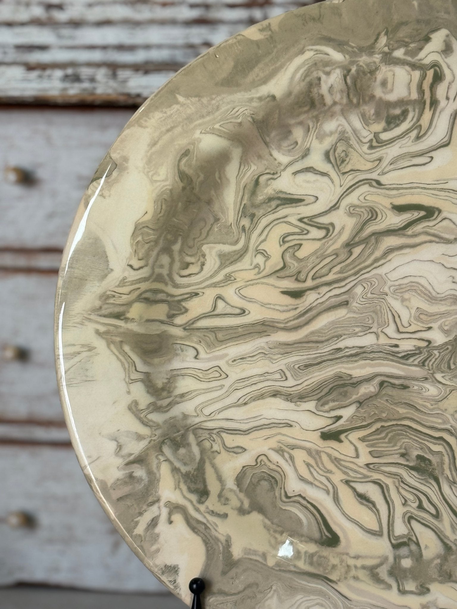 Vintage Marbelized Pichon d'Uzes Plate