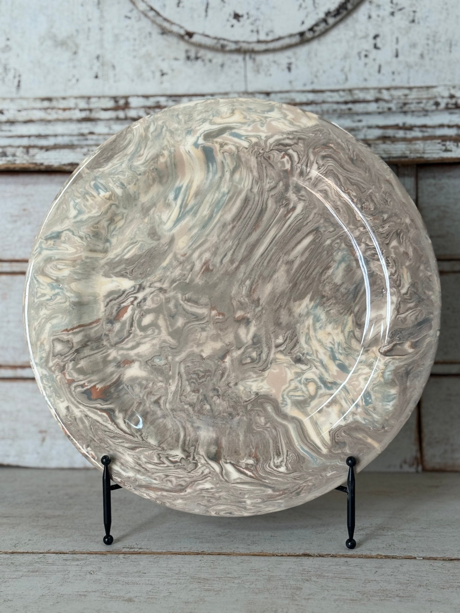 Vintage Marbelized Pichon d'Uzes Plate