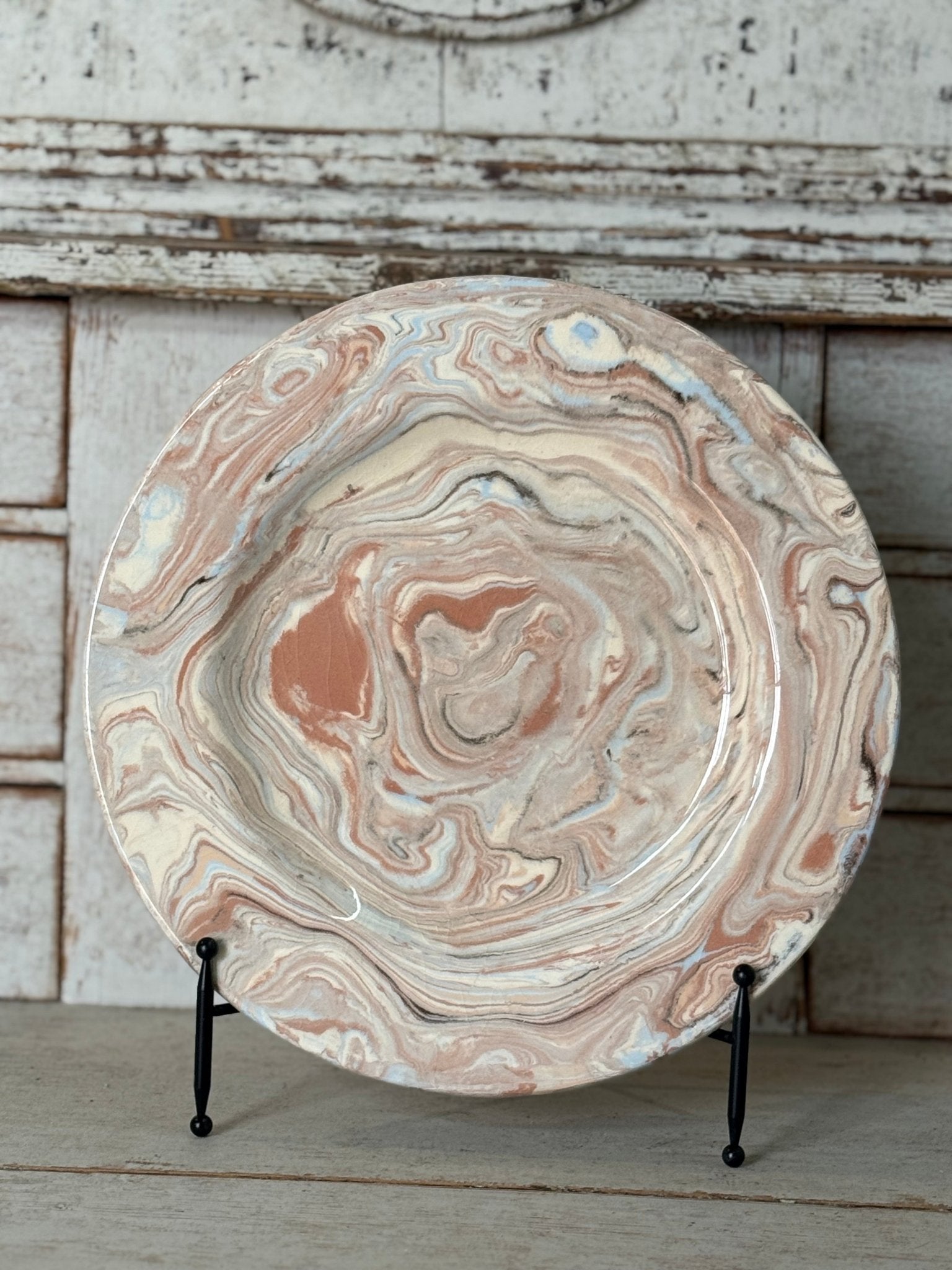 Vintage Marbelized Pichon d'Uzes Plate