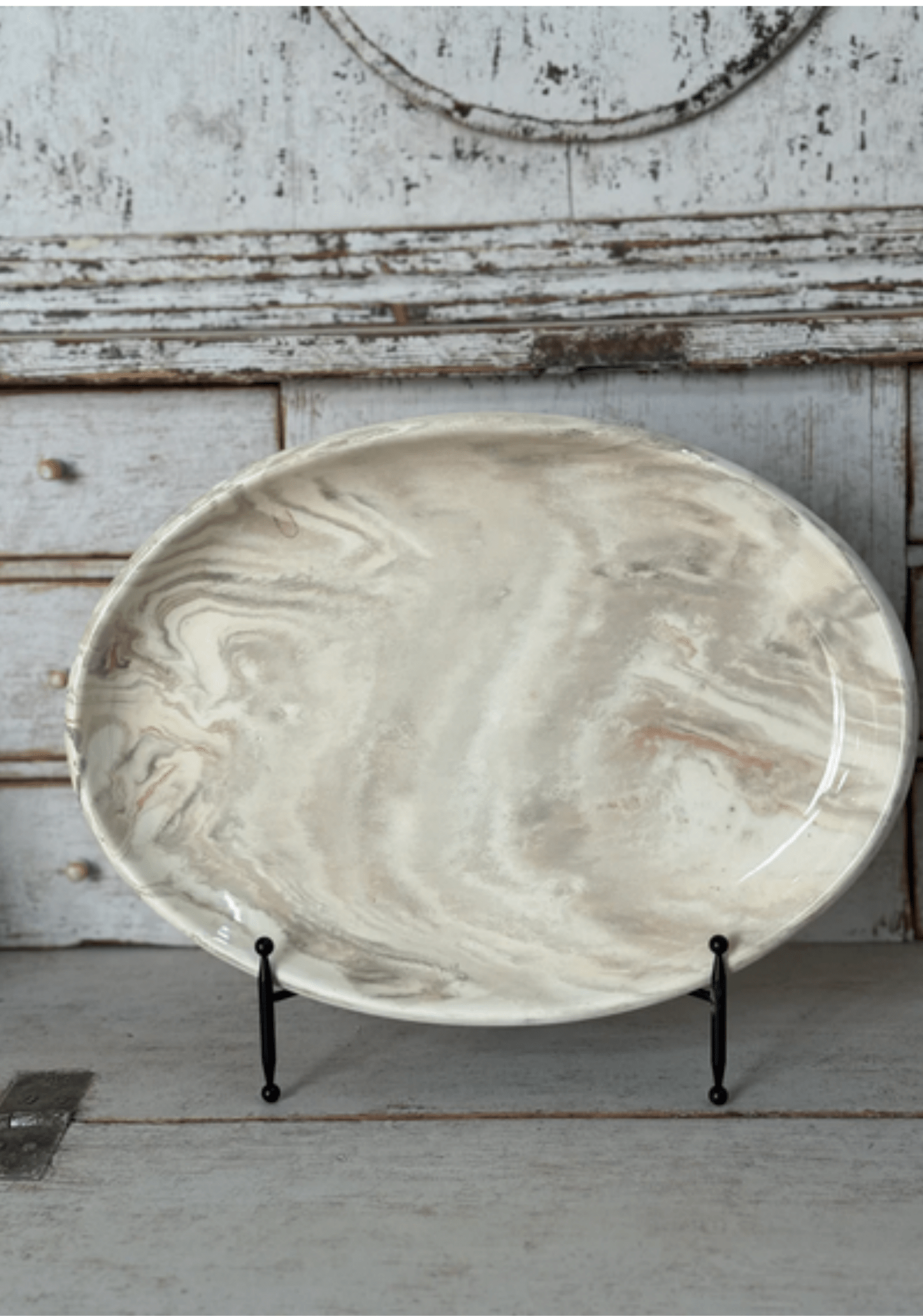 Vintage Marbelized Pichon d'Uzes Platter