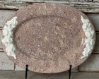 Vintage Marbelized Pichon d'Uzes Platter with Relief Carving