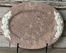 Vintage Marbelized Pichon d'Uzes Platter with Relief Carving
