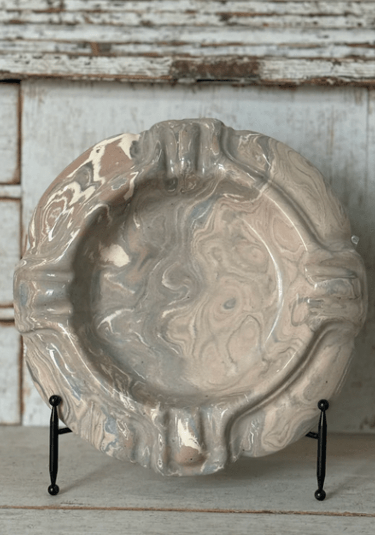 Vintage Marbelized Pichon d'Uzes Trinket Bowl