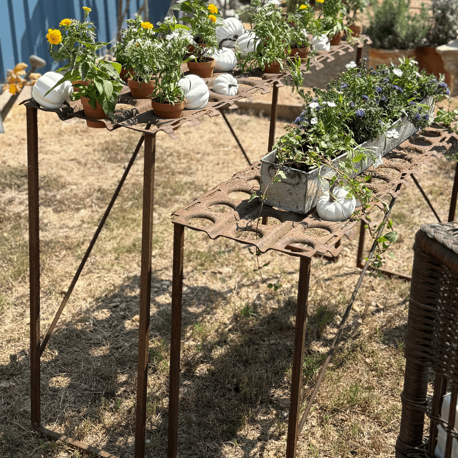 Vintage Potting Table on Custom Stand