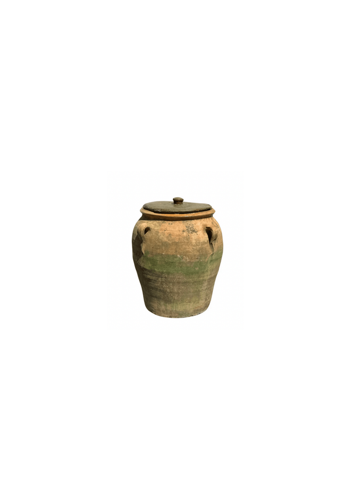 Vintage Spanish Olive Oil Jar with Lid