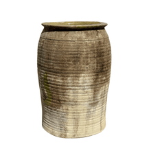 Vintage Spanish Olive Oil Jar with Ridged Detail