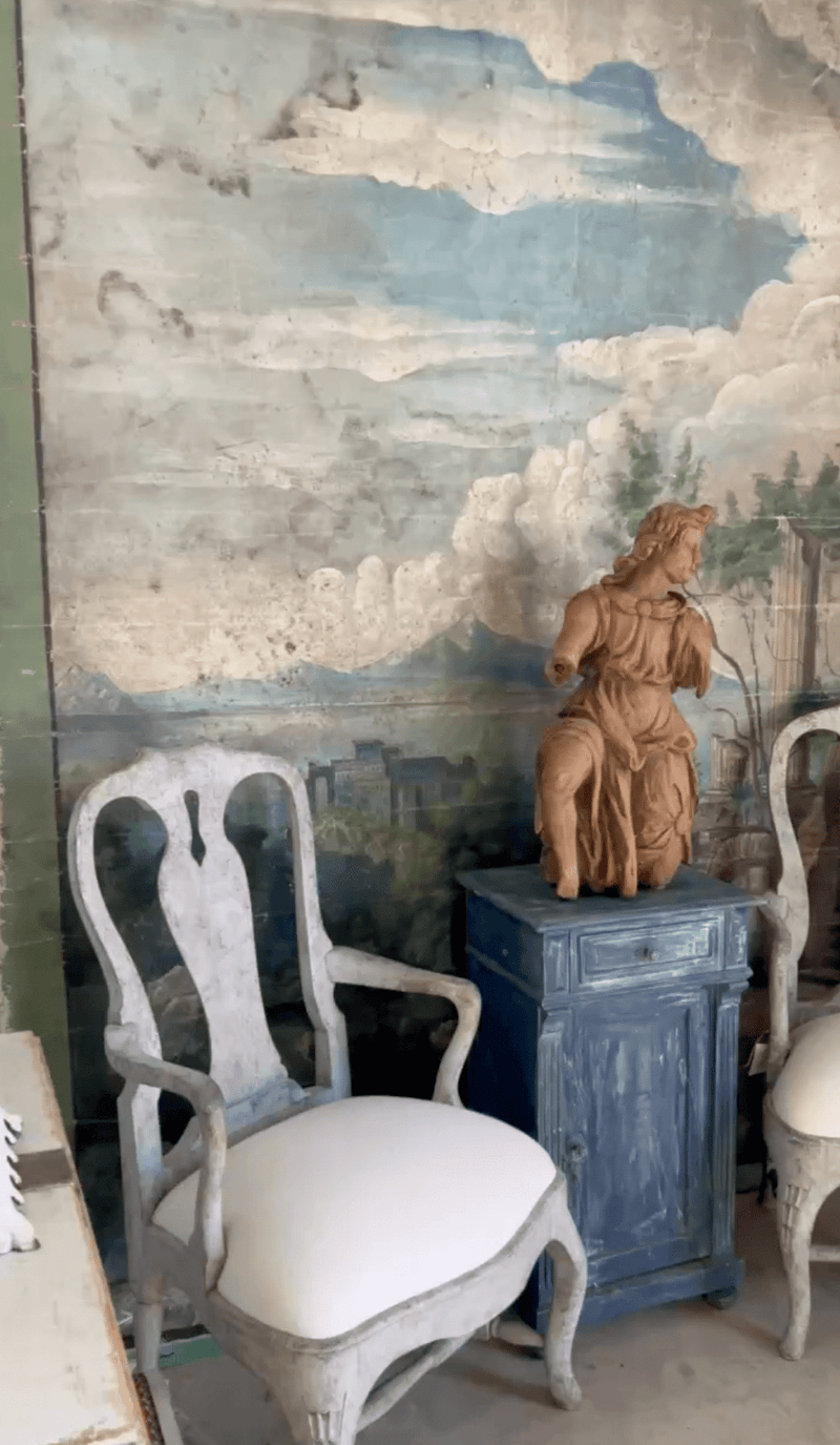 Vintage Swedish Nightstand, Midnight Patina