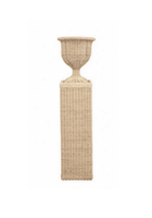 Wicker Neoclassical Urn and Pedestal