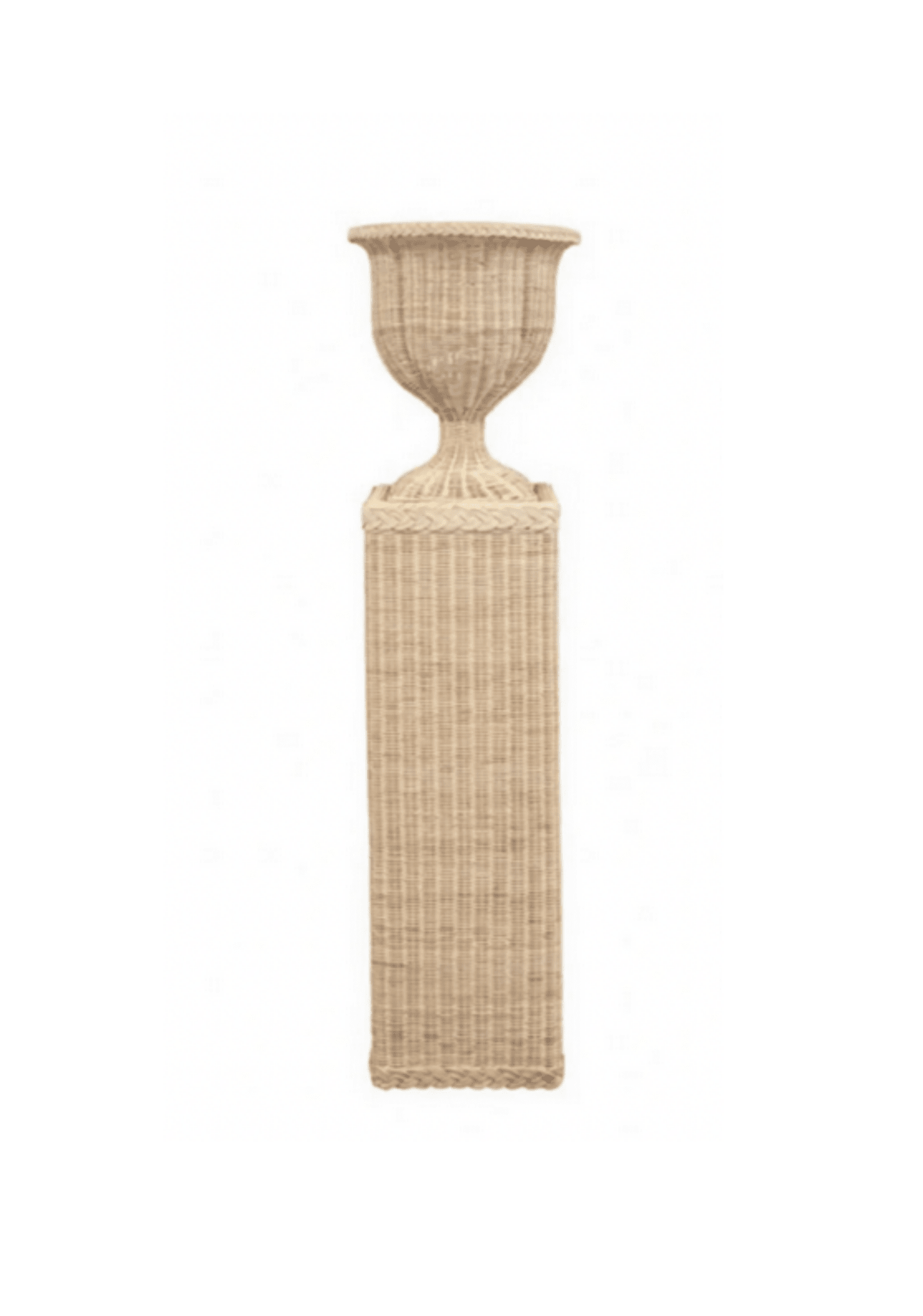 Wicker Neoclassical Urn and Pedestal