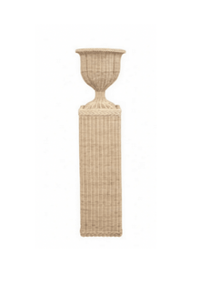 Wicker Neoclassical Urn and Pedestal